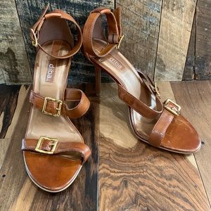 Diba leather buckle heels - NWOT
